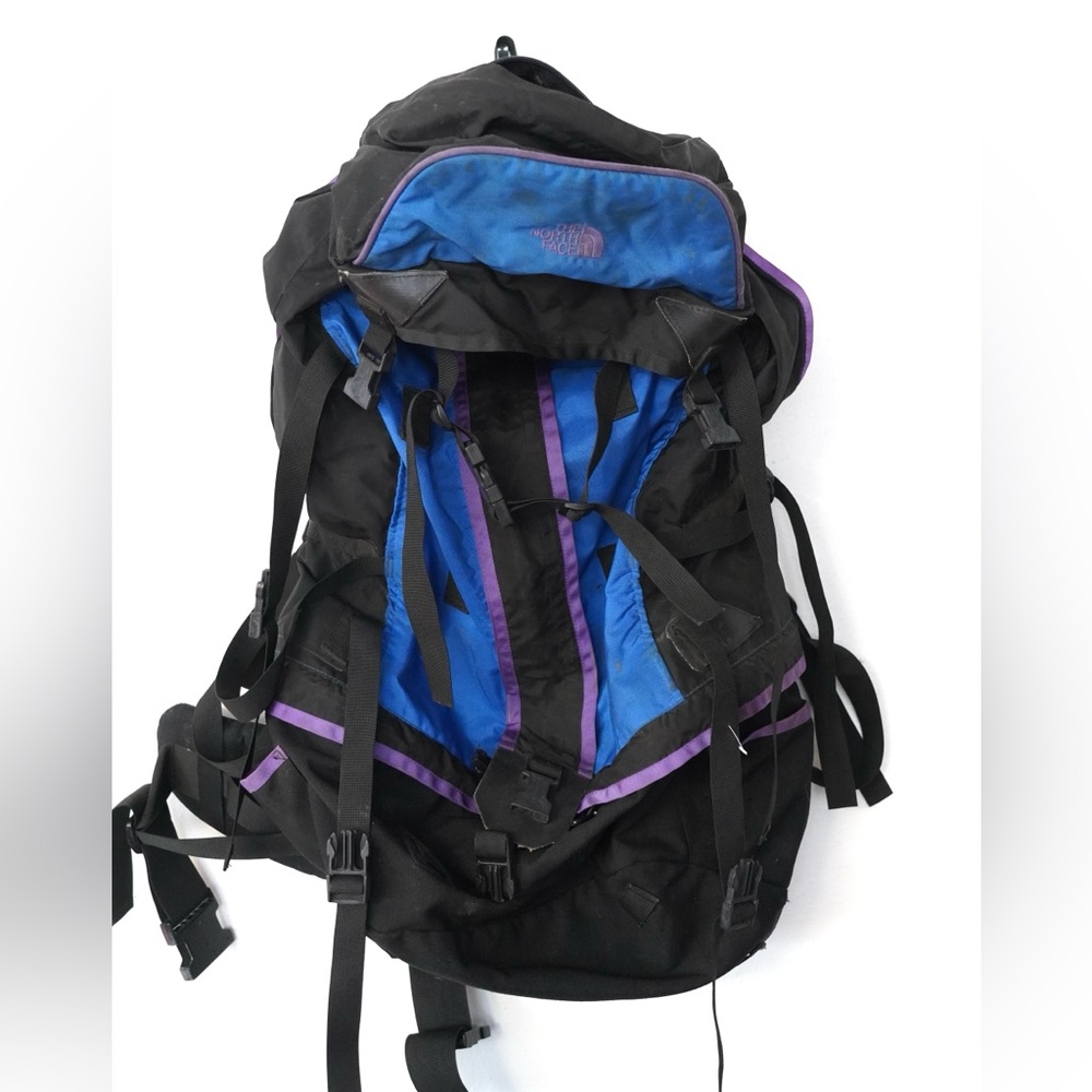 Vintage The North Face BIG Hiking Backpack Backpacking Travel +Waist Strap￼
